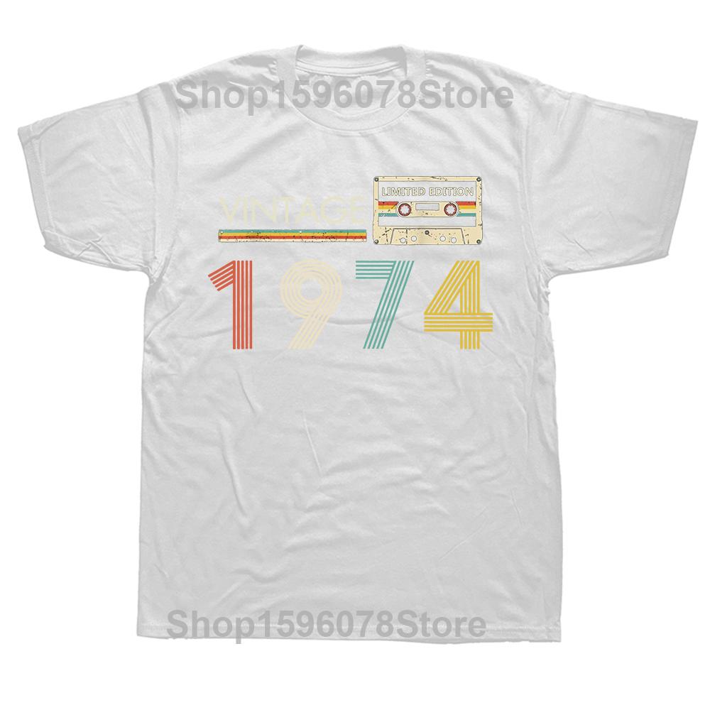 1974 Limited Edition Morsom 48-årsdag Grafisk T-skjorte Herre Sommerstil Mote Korte Ermer Streetwear T-skjorter