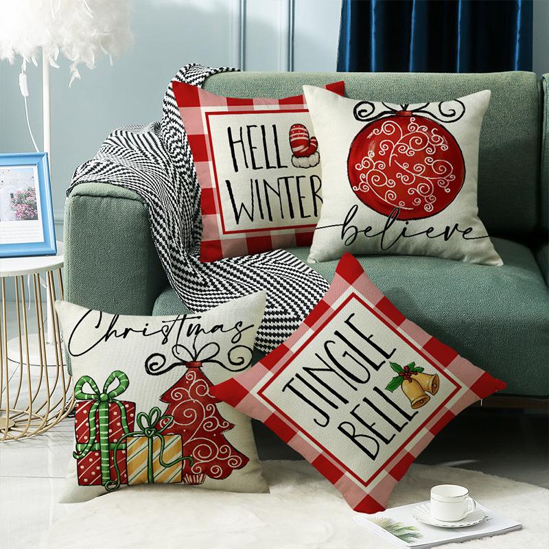 New Autumn Printed Pillow Cover Linen Printed Letters Home Living Room Sofa Cushion Pillow Cover