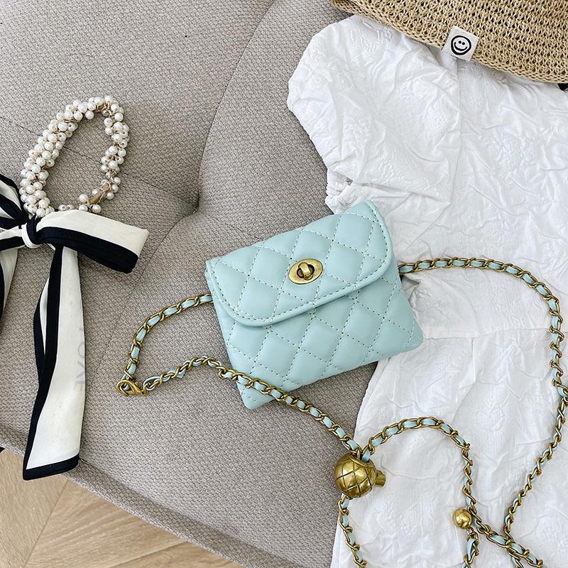 

Children s Argyle Chain Crossbody Bag - Trendy Little Girl Princess Purse