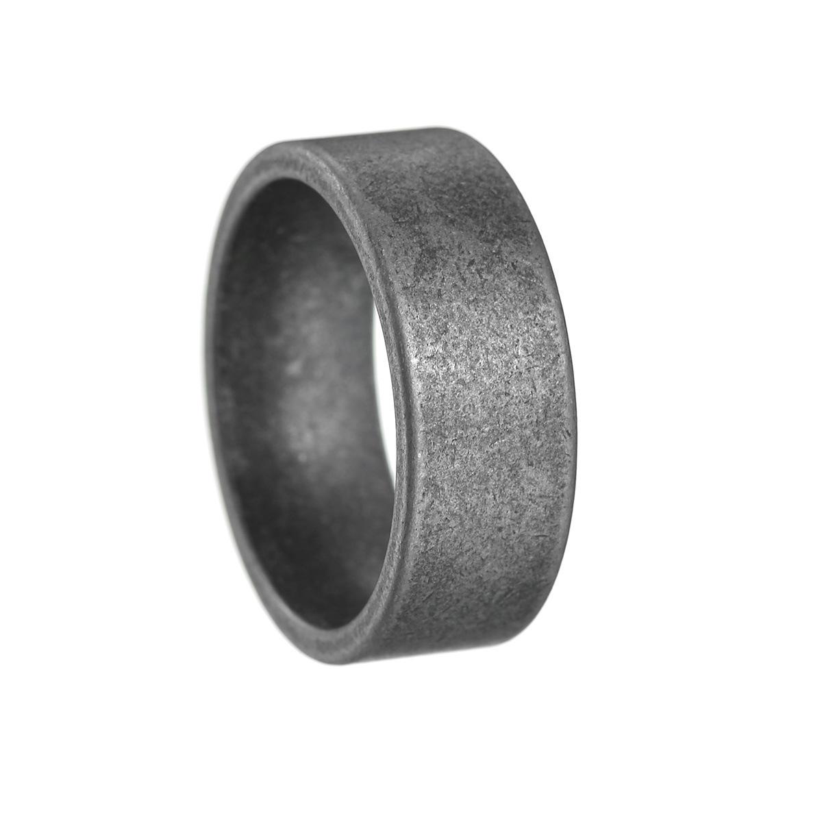 

1pc Classic Men s Simple 8mm Dilapidated Ring, Vintage Titanium Steel Ring 13