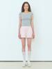 ETMON Lace Trimming T-Shirt Melange Gray