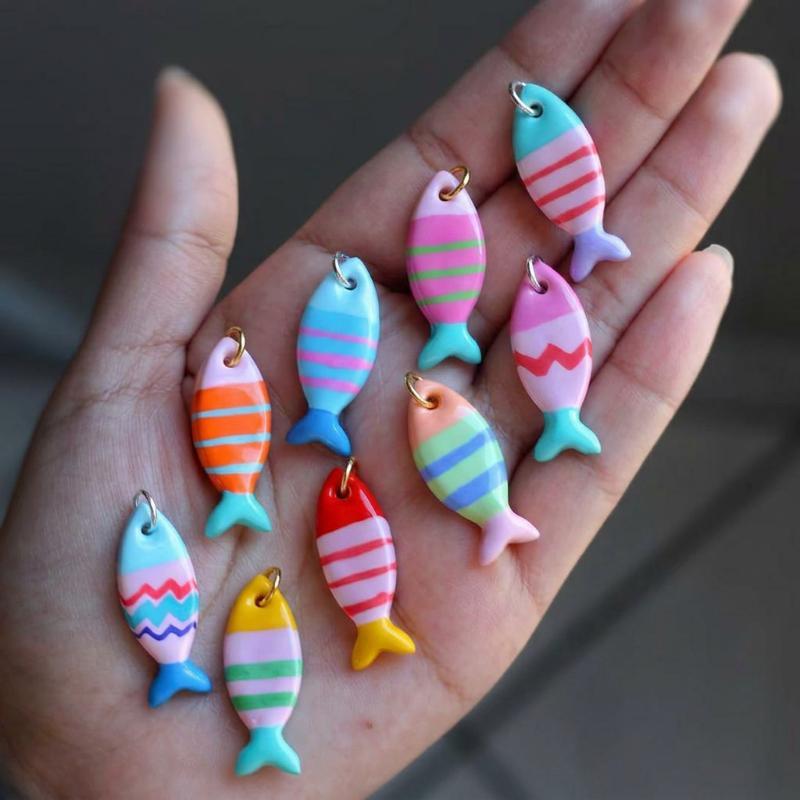 Kawaii Tropical Fish Charms Assorted Vivid Colors Pendants for DIY Earrings Bracelets Necklaces Kids Handcraft Jewelry Making