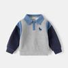 Frühlings- und Herbstkinderbekleidung 025 Neuer Jungenpullover Kinderärmeljacke Baby besticktes Revers-Oberteil
