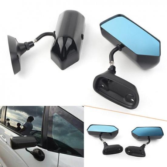 2pcs F1 Style Car Blind Spot Side Mirror Rearview Mirror Universal Glossy Black