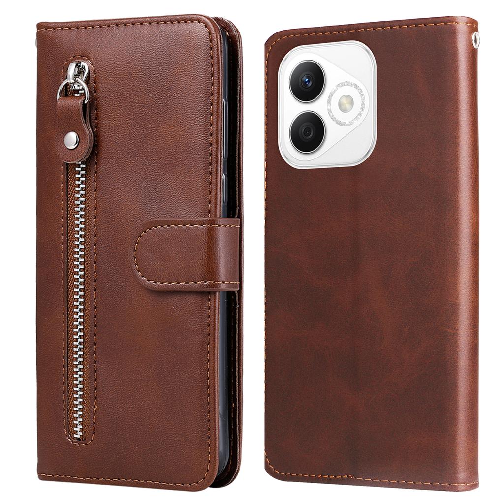 For Honor X60i 5G Case Zipper Wallet Calf Texture PU Leather Phone Cover