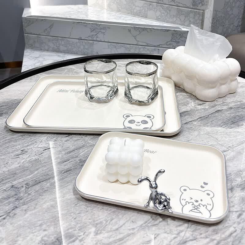 Ins Style Double Layer Rectangular Household Tray