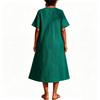 Women V Neck Midi Dress Loose Fit Style Short Sleeve Casual Wear Lightweight Comfortable Design