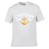 Captain Anchor Nautical Badge Street Distressed Washed Loose Simple Tee