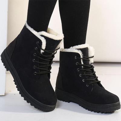 Women Boots Warm Fur Ankle Boots For Women Winter Shoes With Heels Snow Boots Winter Botas Women's Low Heel Boot