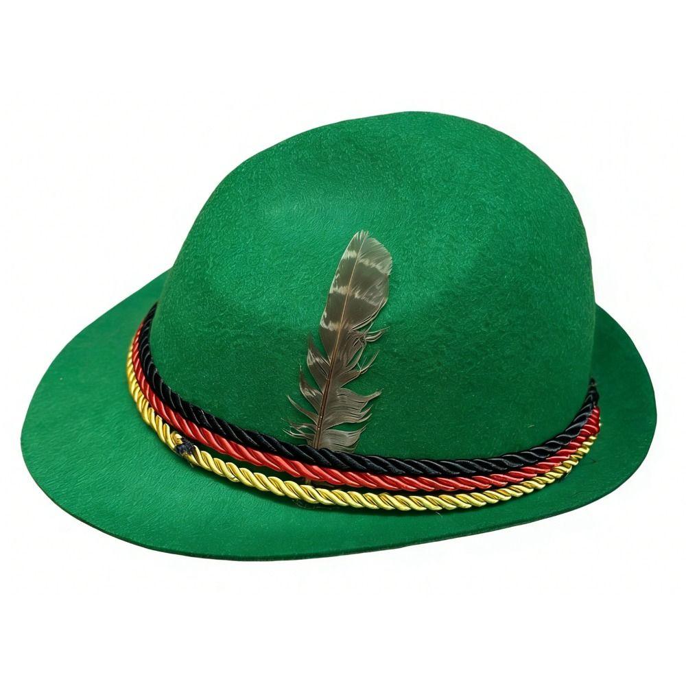 Outdoor Events Dress Up Oktoberfest Hat Fedora Hat Bavarian Feather Decors Hat Panama Jazz Costume Cosplay Cap Photo Props