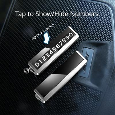 Targa di parcheggio temporanea per auto, universale, girevole, con numero di telefono, adesivi in alluminio, per fermare il parcheggio in Accessori per auto e styling auto