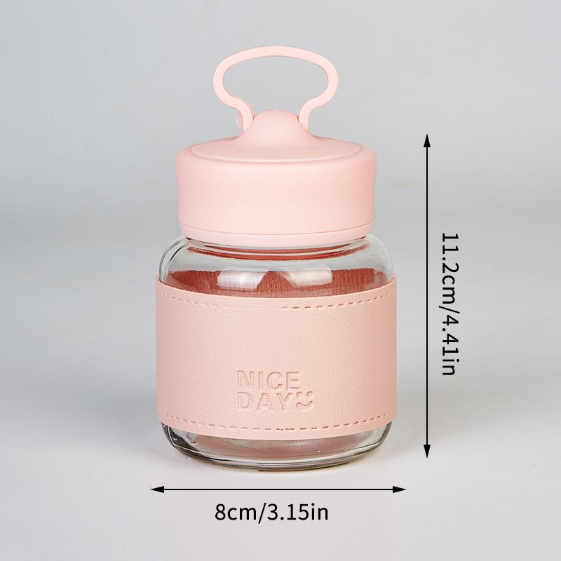 Portable Small Water Glass Glass Juice Glass Portable To Go High Appearance Level Chubby Cup Cute Cup Mobile Phone Holder Cup