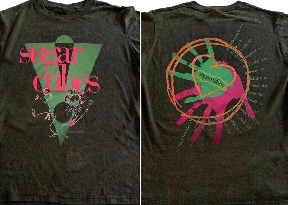 Bjork The Sugar Cubes II US Tour 1988 2 Side Reprint Black Unisex T shirt S5XL Unisex T-Shirt XXXL