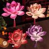 Eco Friendly Plastic Lanterns DIY Lotus Lantern Craft Kit, Handmade Flower Paper with LED Indoor Creative Activities Light, Vintage Decorative