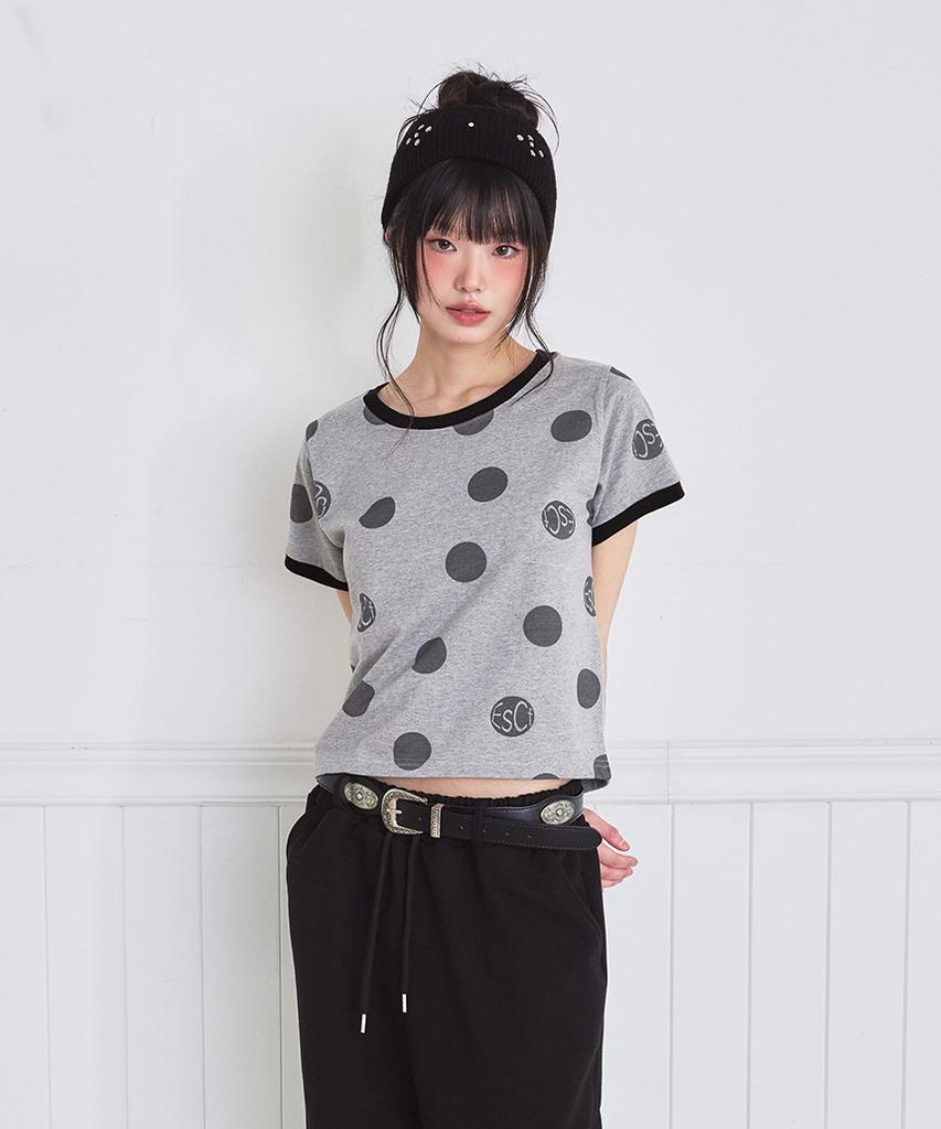 ESCAPEFROM Big Logo Dot Full Print Ringer Short Sleeve T-Shirt [3 Colors]