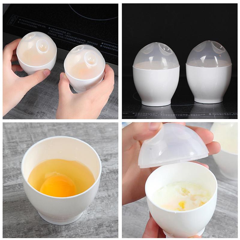 2Pcs Microwave Egg Cooker Boiler Maker Mini Portable Quick Egg Cooking Cup Steamed Tools For Breakfast