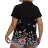 Women's Fashion Casual Printed V-Neck Short Sleeve Large Size T-Shirt Top