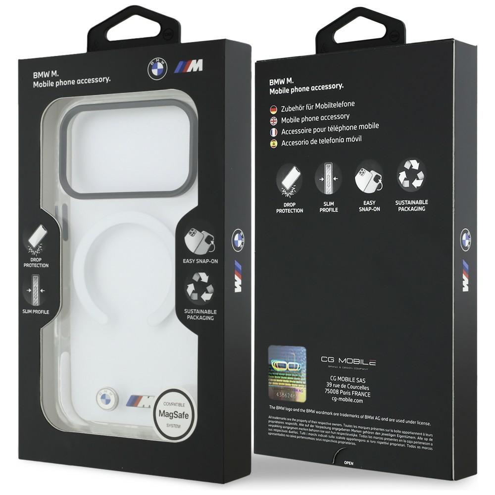 BMW M IML Shockproof Metal Logos MagSafe Case for iPhone 17 Pro Max Transparent