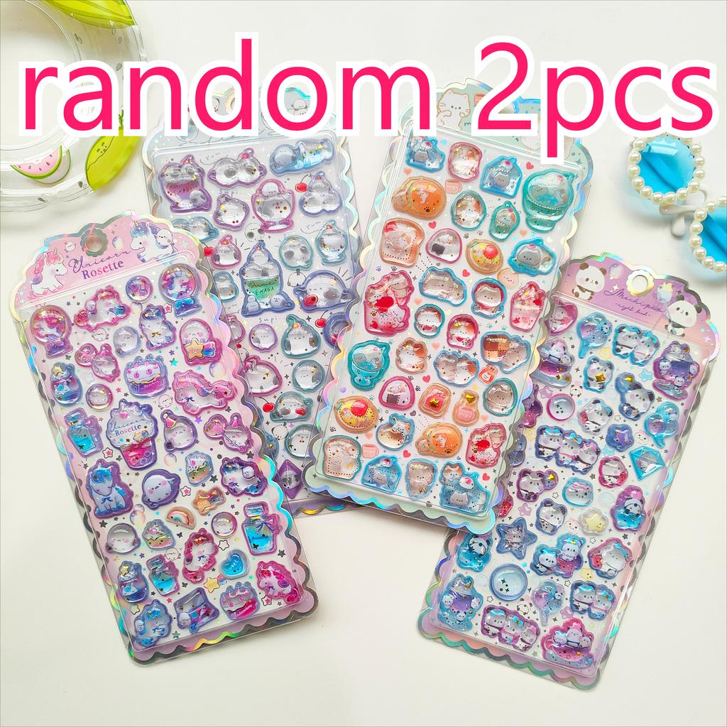 New Scrapbooking Journaling Relief Stickers Japanese Style Sweet Drop Cute Decor Stationery Diary School Supply DIY 3D Kid Friendly Entertaining Fun