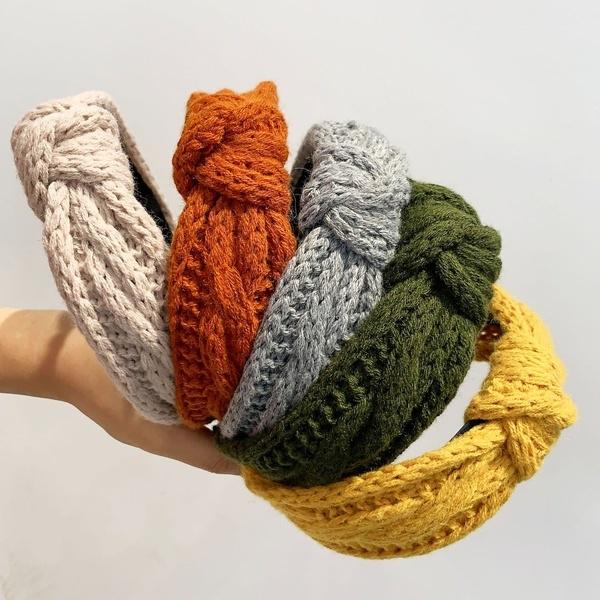 

Модная элегантная вязальная широкая повязка на голову, аксессуары для волос для женщин и девочек красный/оранжевый