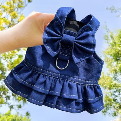 Beautiful Comfortable Pullover Dog Skirt Harness Princess Doggy Outfits for Outdoor