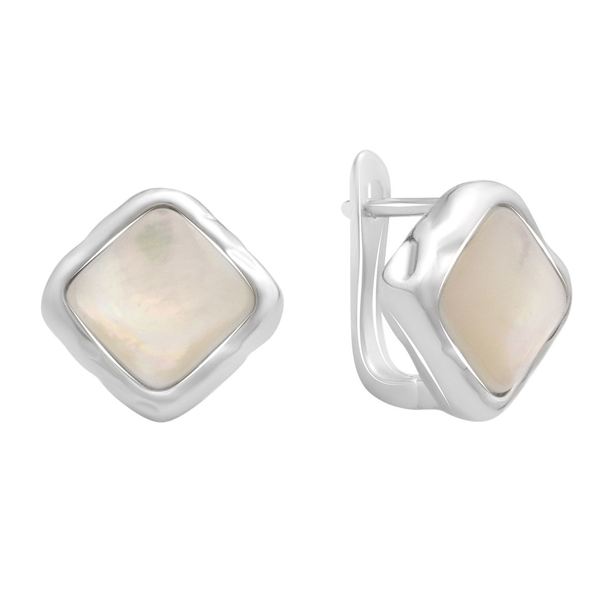 

Срібні сережки з натуральним перламутром (60002228) білий
