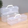 Plastic Clear Storage Box with Handle Desktop Organizer Plastic Storage Case Clear Marker Pen Storage Holder Stationery Storage