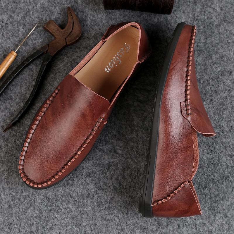 New Summer Mens Casual Leather Loafers Men Loafer Shoes Lightweight Sneakers Male Slip-On Driving Flats Big Size 38-47