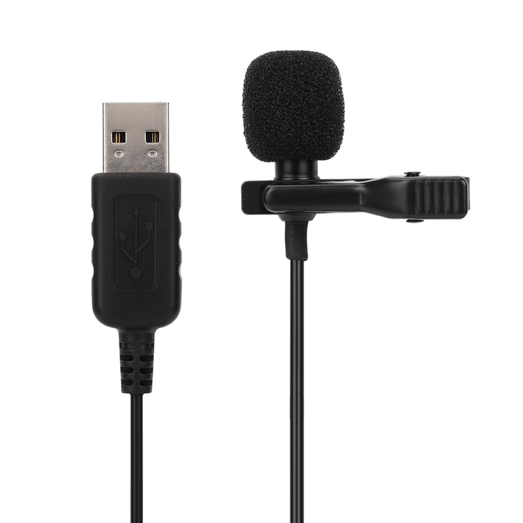 USB Clip On Computer Microphone Omnidirectional Mini Mic Condenser for PC