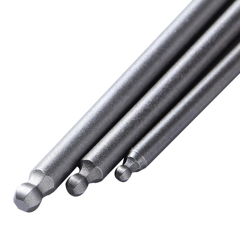 5-teiliges Sechskant-Kugelkopfbithalter-Set, 100 mm lang, S2-Stahl, magnetisch, für elektrische Schraubendreher.