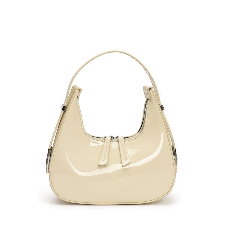 Niche design patent leather handbag women's new spring fashion versatile shoulder bag underarm bag