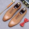 Herresko i ekte skinn av topp kvalitet, Oxford-sko for menn, vintage enkelt design, spiss tå for menn, bryllupssko, formelle sko, datingsko for gentleman
