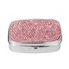 Portable Travel Pills Box with Crystal Diamonds Design 2 Compartment Medicine Container Pills Case for Vitamins and Pills
