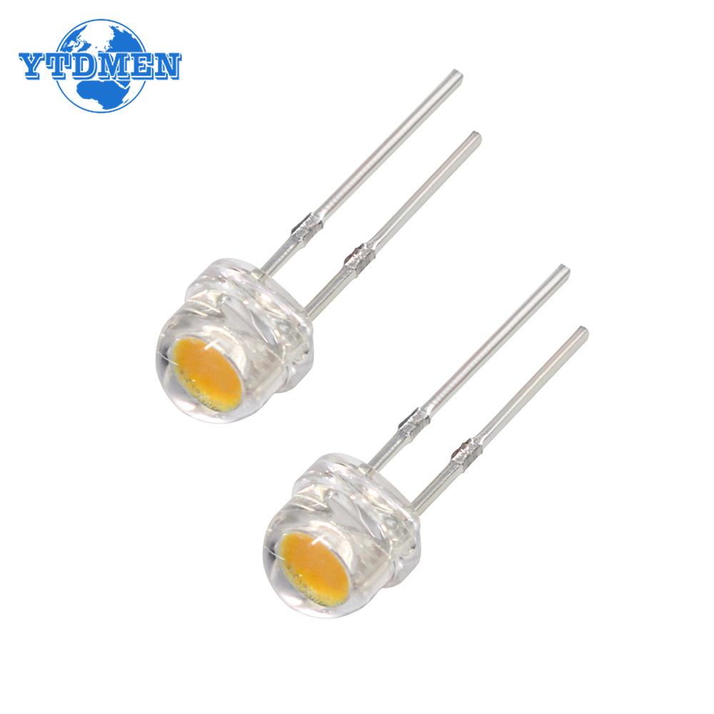 50/100PCS Straw Hat LED 5mm Super Bright LED Diode F5 Light Emitting Diode Blue Green Red Yellow White, for DIY Electronic