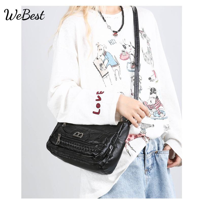 

Single Shoulder Multi Compartment Large Capacity Crossbody Bag сірий колір