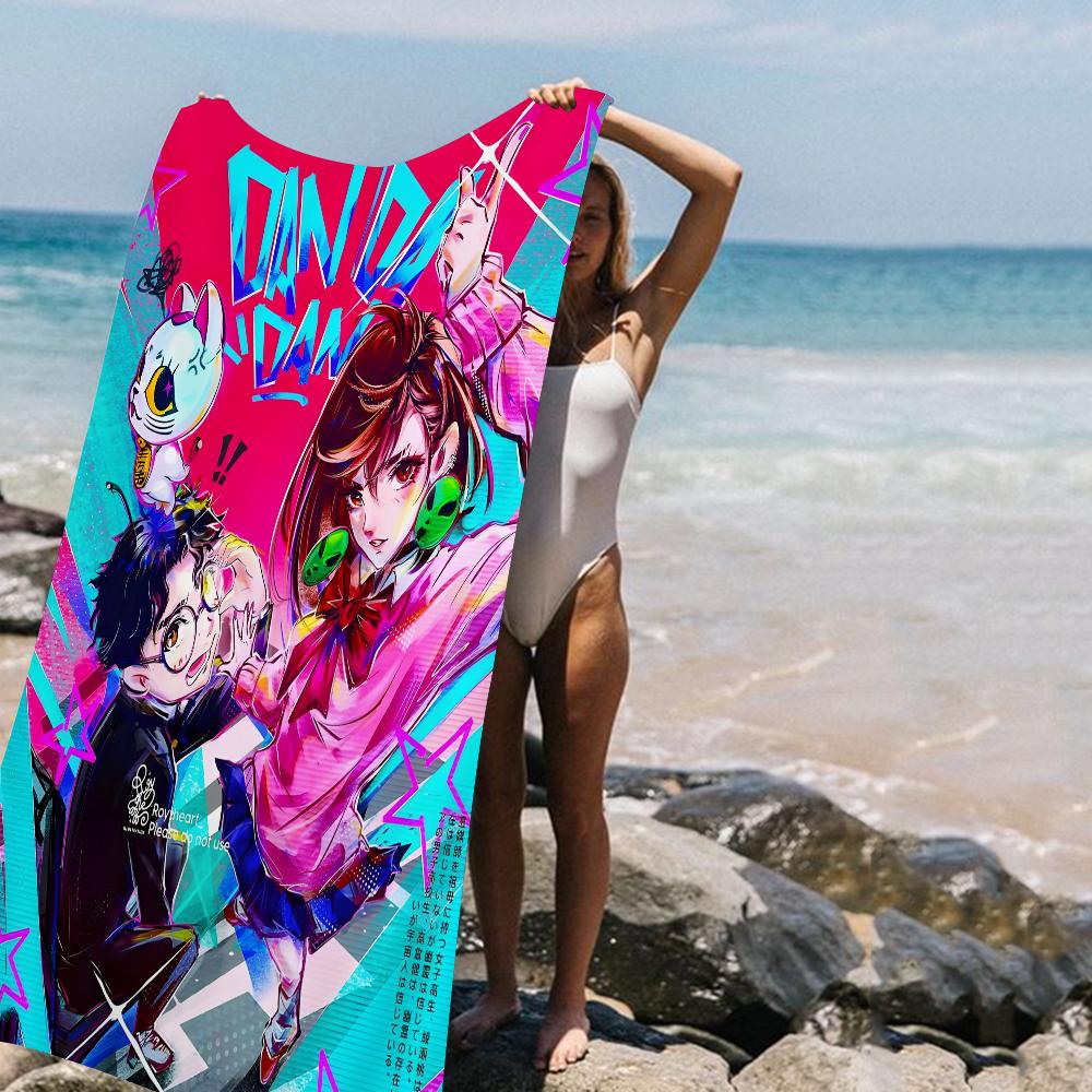 Classic Anime D-Dandadan Beach Towels Shower Towel Sauna Travel Spa Microfiber Quick Dry Gym Accessories Cute Room Decor