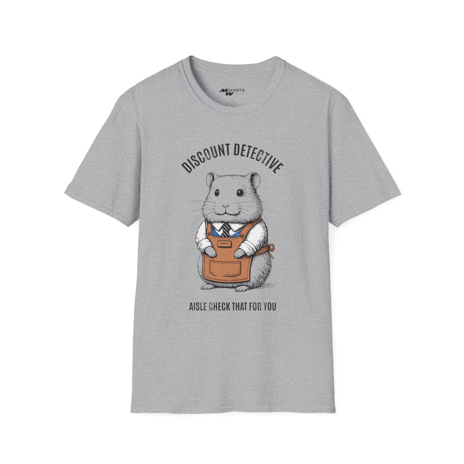 Detective Hamster T-Shirt: Engraving-Style Retail Tee S