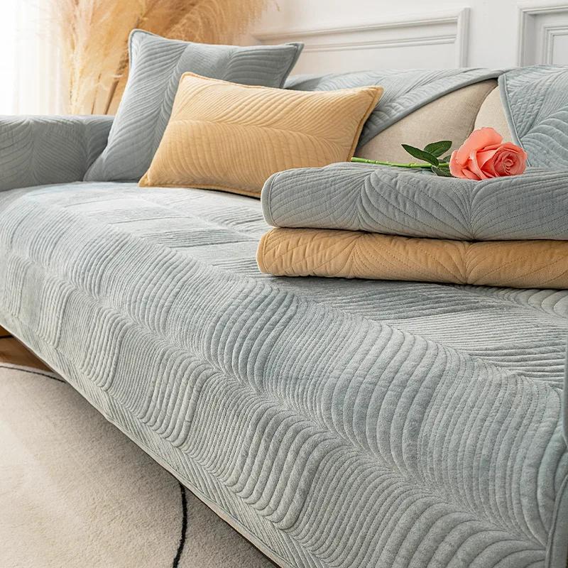 

Плюшевые бархатные чехлы на диван, Чехол на диван для гостиной, Универсальное полотенце, Нескользящий, Декоративный 45cm Pillowcase 1pcs серый
