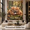 Wolf Fox (36) Theme Personalized Tapestry Custom Name Text Wall Hanging Tapestry Home Background Decoration