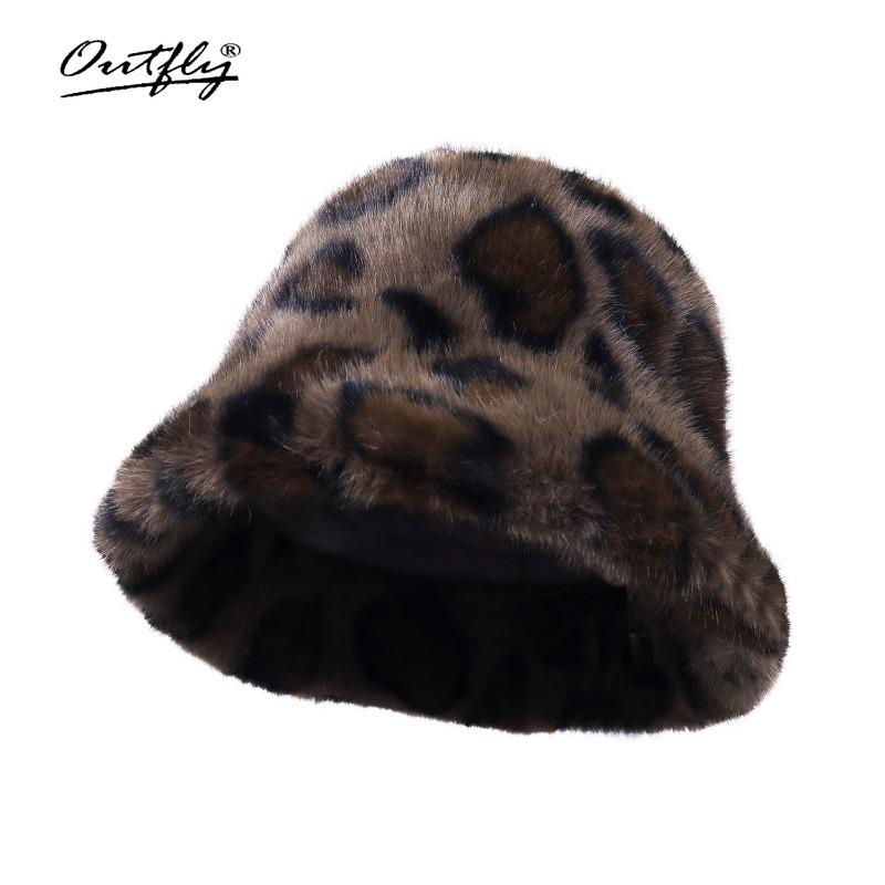 Hat female autumn and winter imitation rabbit hair bucket hat black plain face small bucket hat big face warm plush basin hat
