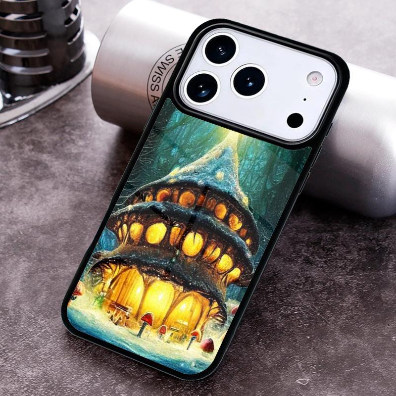 Mushroom House Phone Case for iPhone 17 16 15 Pro Max Air 14 13 12 11 Plus Shockproof Capa Cover
