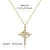 Stainless Steel Chain Copper Cross Pendant Necklace for Women Luxury Zircon Cross Rotatable Crown Necklace Jewelry Drop Shipping