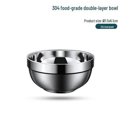 304 Stainless Steel Double-Layer Serving Bowl, 11.5cm