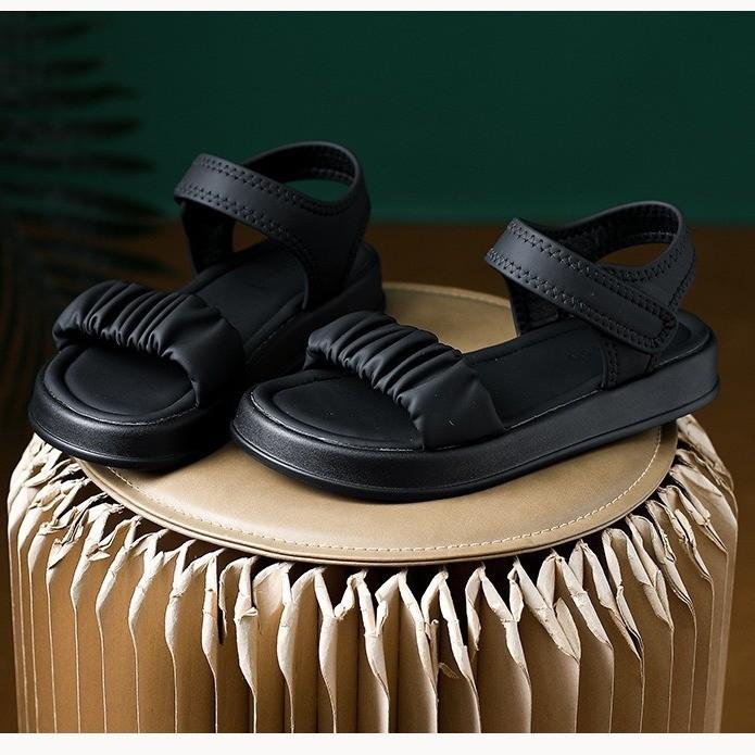 

Сандалии на толстой подошве, римские сандалии на плоской подошве 40 чёрный