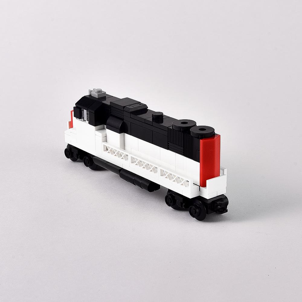 White Small Train Building Block City Train High-Speed Rail Assembly Toy Compatible Small Particle Set