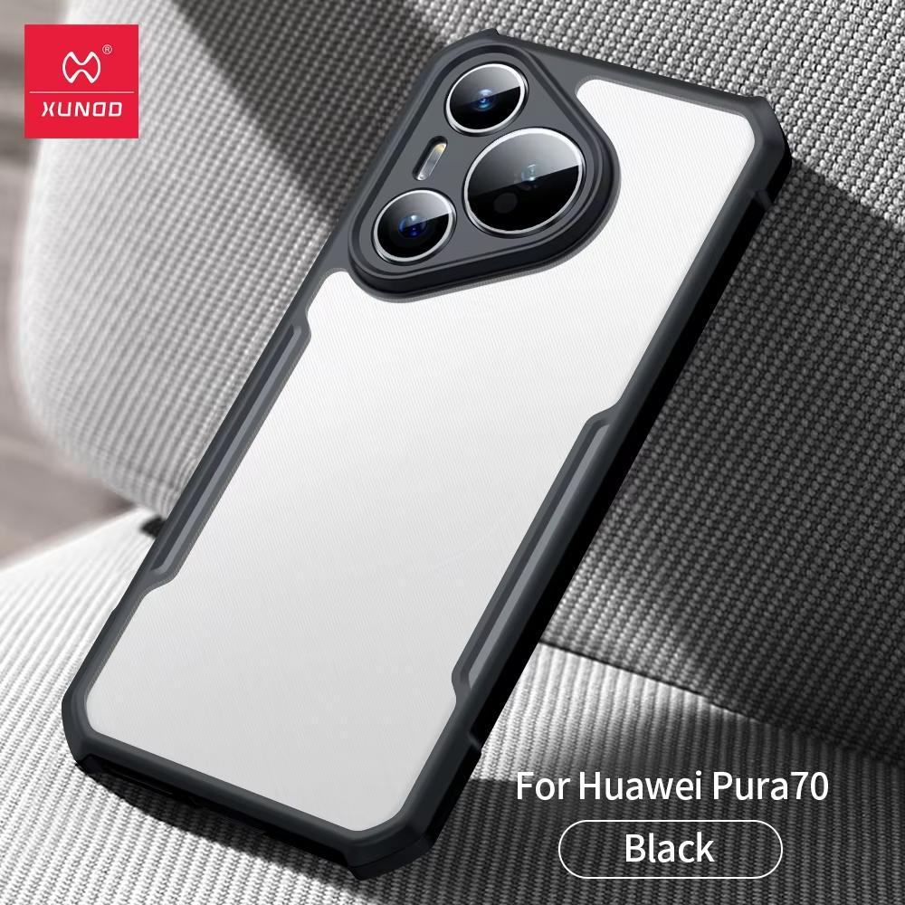 

For Huawei Pura 70 80 Ultra Pura 70 80 Pro Plus Pro+ Case XUNDD Shockproof Bumper Protective Cases Transparent Phone Cover Luxury Casing For Huawei Pura 70 чёрный