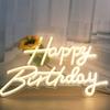 Happy Birthday Neon Sign USB Powered Dimmable Acrylic LED Happy Birthday Light-up Sign Warm White Birthday Party Wall Decoration Lamp