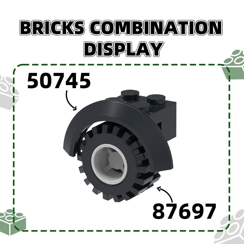65Pcs/lot 50745 Wheel Arch Construction Bricks MOC Accessories Works With Featuring Blocks Kids Playthings Gift Idea Box