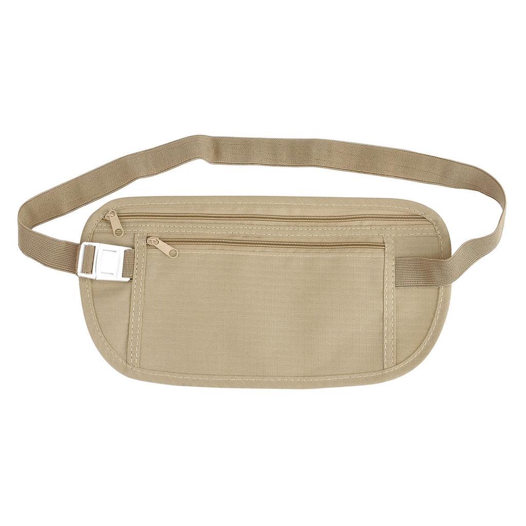 Travel Sport Wire Enforced Money Passports Belt Waist Bag Bum Bag Black