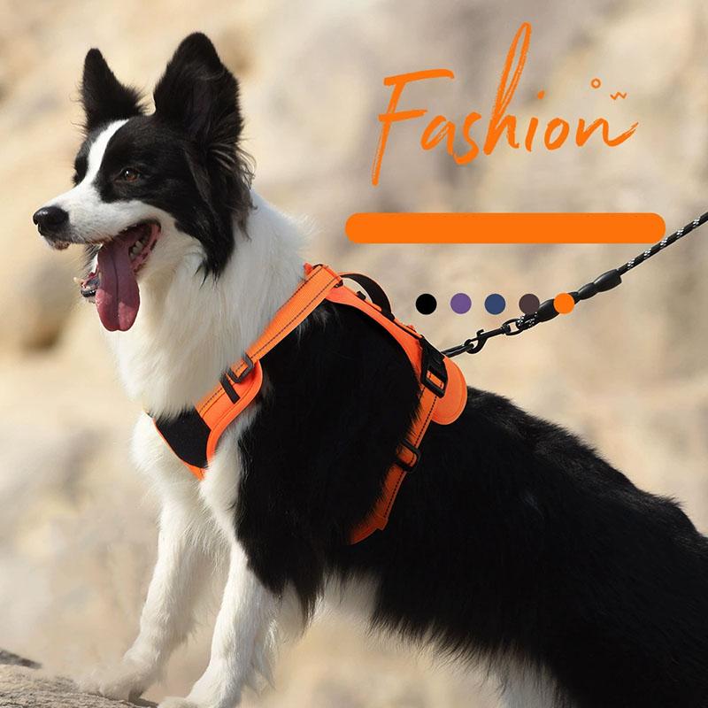 Pet Tactics Harness Multi Functional Nylon Reflective Dog Adjustable No Pull Comfortable Control Dog Chest Harness Pet Supplies